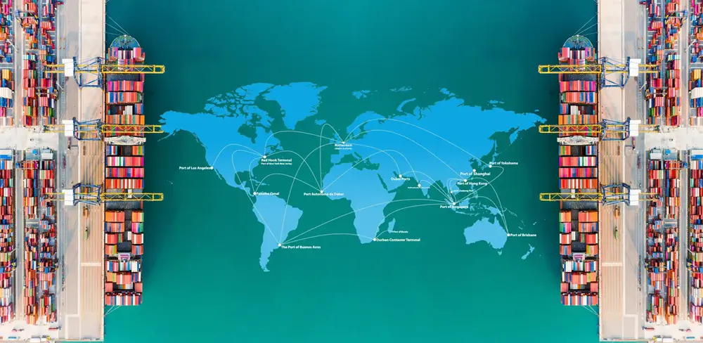 Global sea shipping routes